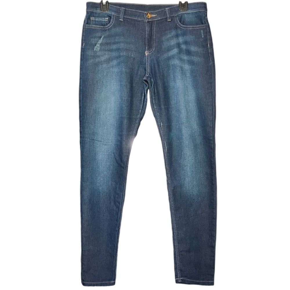 Juicy Couture Distressed Denim Ankle Length Jeans in Blue Wash Women’s 8